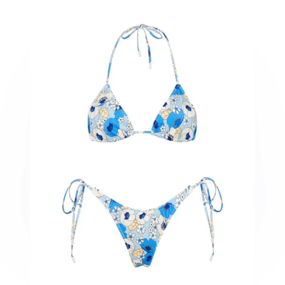 Triangl Swimwear Blue and White Floral Bikini